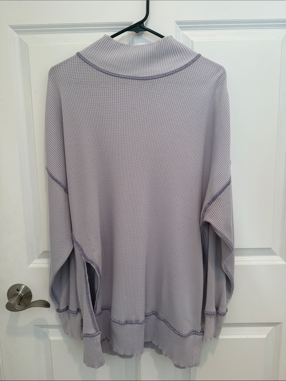 Urban Outfitters Light Lavender Waffle-Knit Turtleneck Pullover